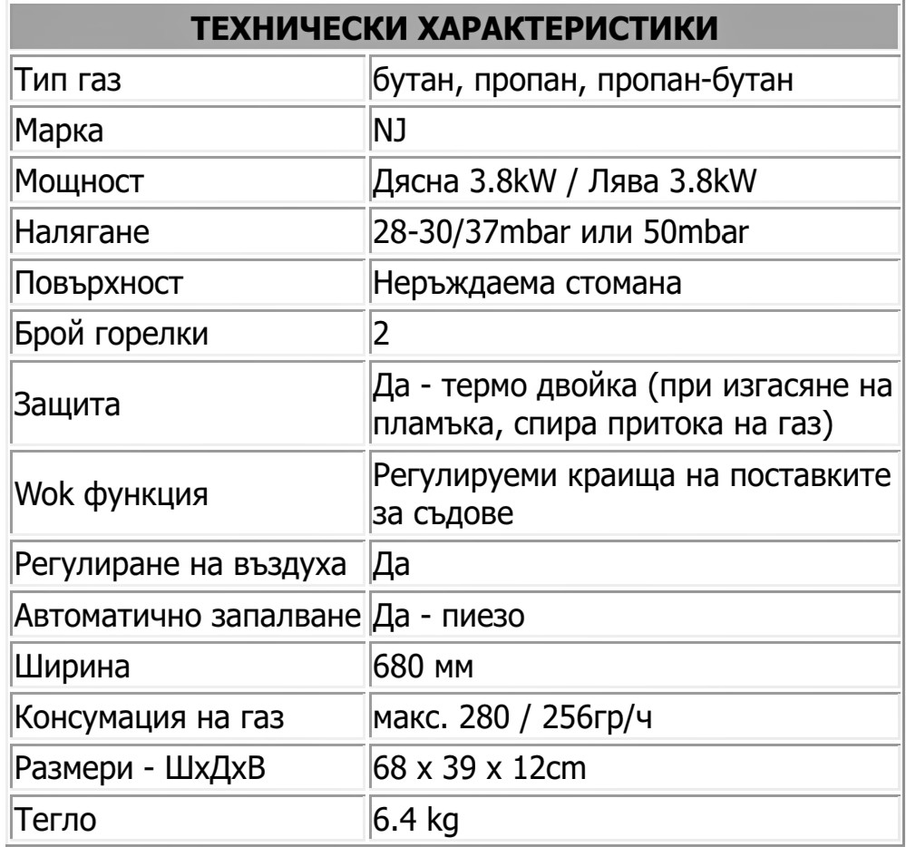 Преносим двоен газов котлон NJ NSD-2 с термозащита