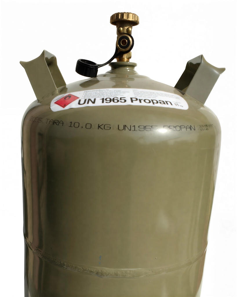 Газова бутилка с ъглов кран за каравани, 27 л., немски стандарт